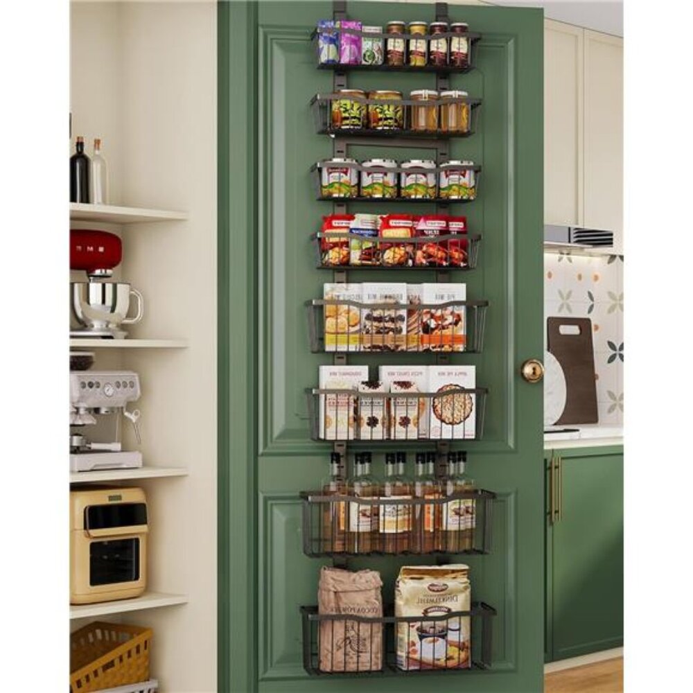 over the door pantry organizer metal storage rack adjustable baskets kitchen